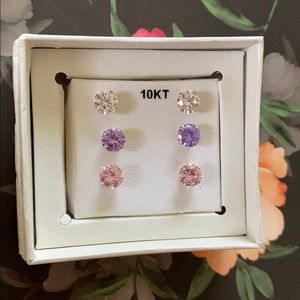 3 Pairs of 10 KT Earrings
